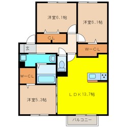 グレースタウン江南Gの物件間取画像